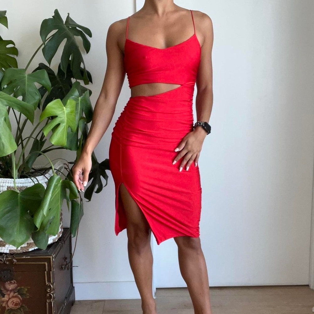 Tigermist Red Cutout Bodycon Dress